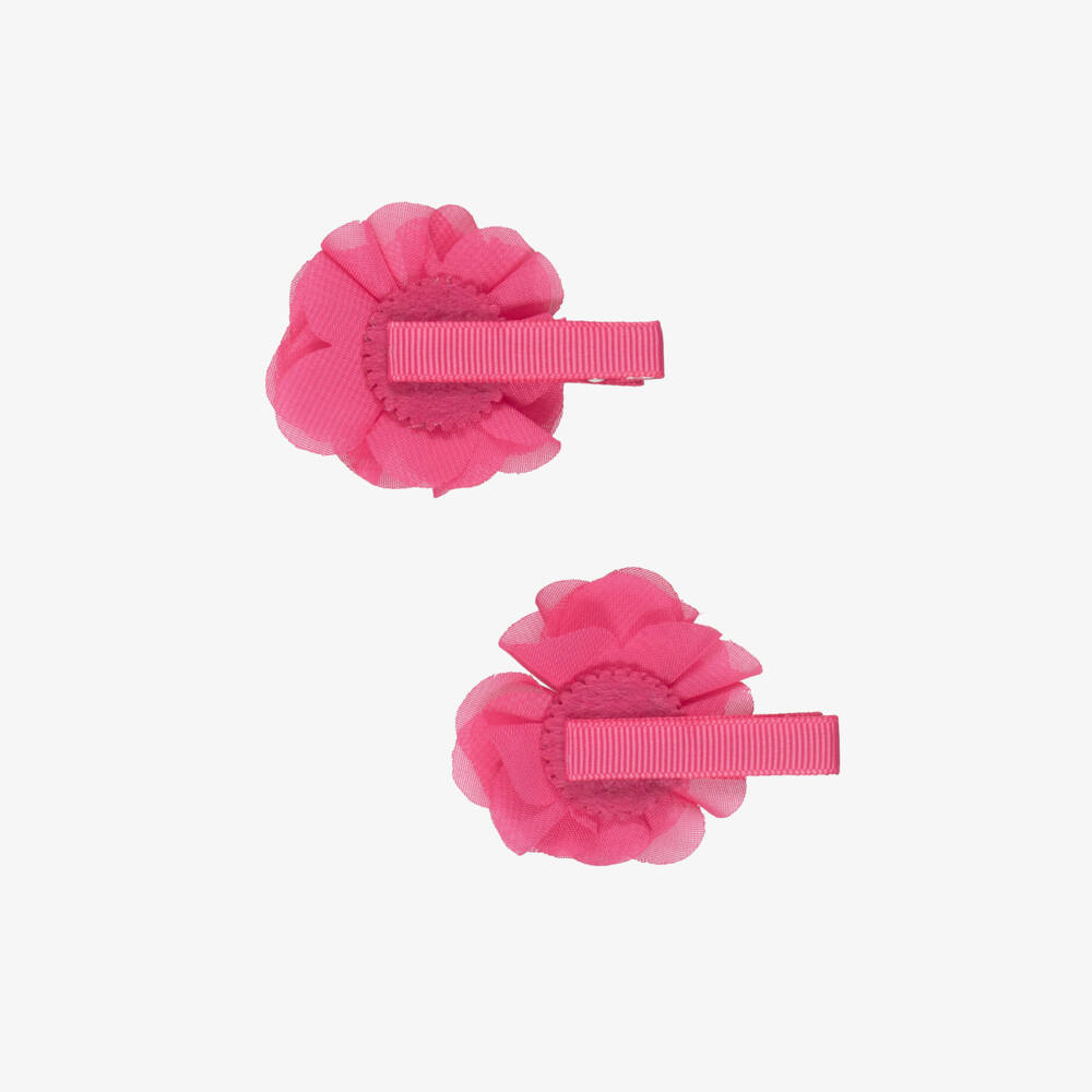 Abel & Lula-Pink Flower Hair Clips 2pk | Childrensalon Outlet
