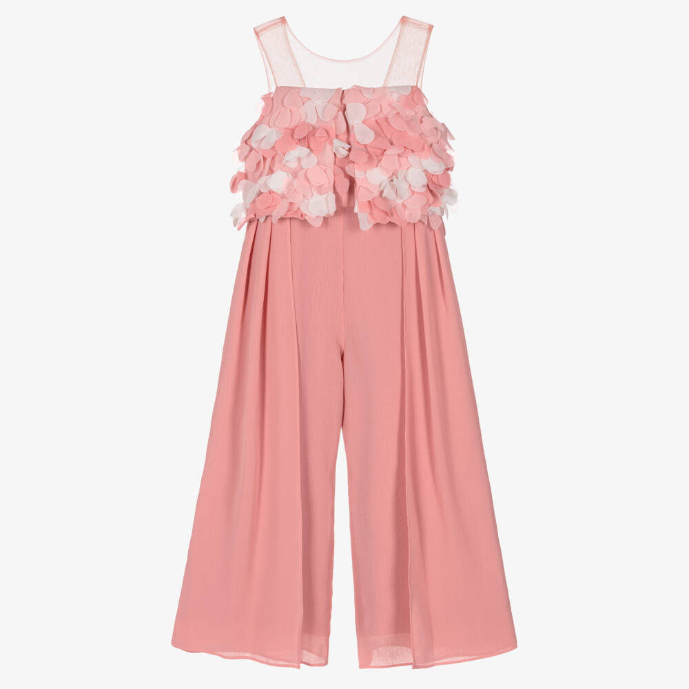 Abel & Lula-Pink Flower Jumpsuit | Childrensalon Outlet