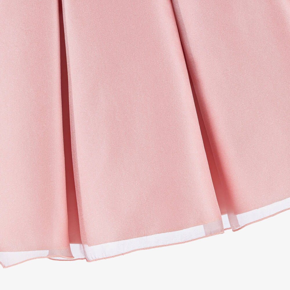 Abel & Lula-Pink Flower Satin Dress | Childrensalon Outlet