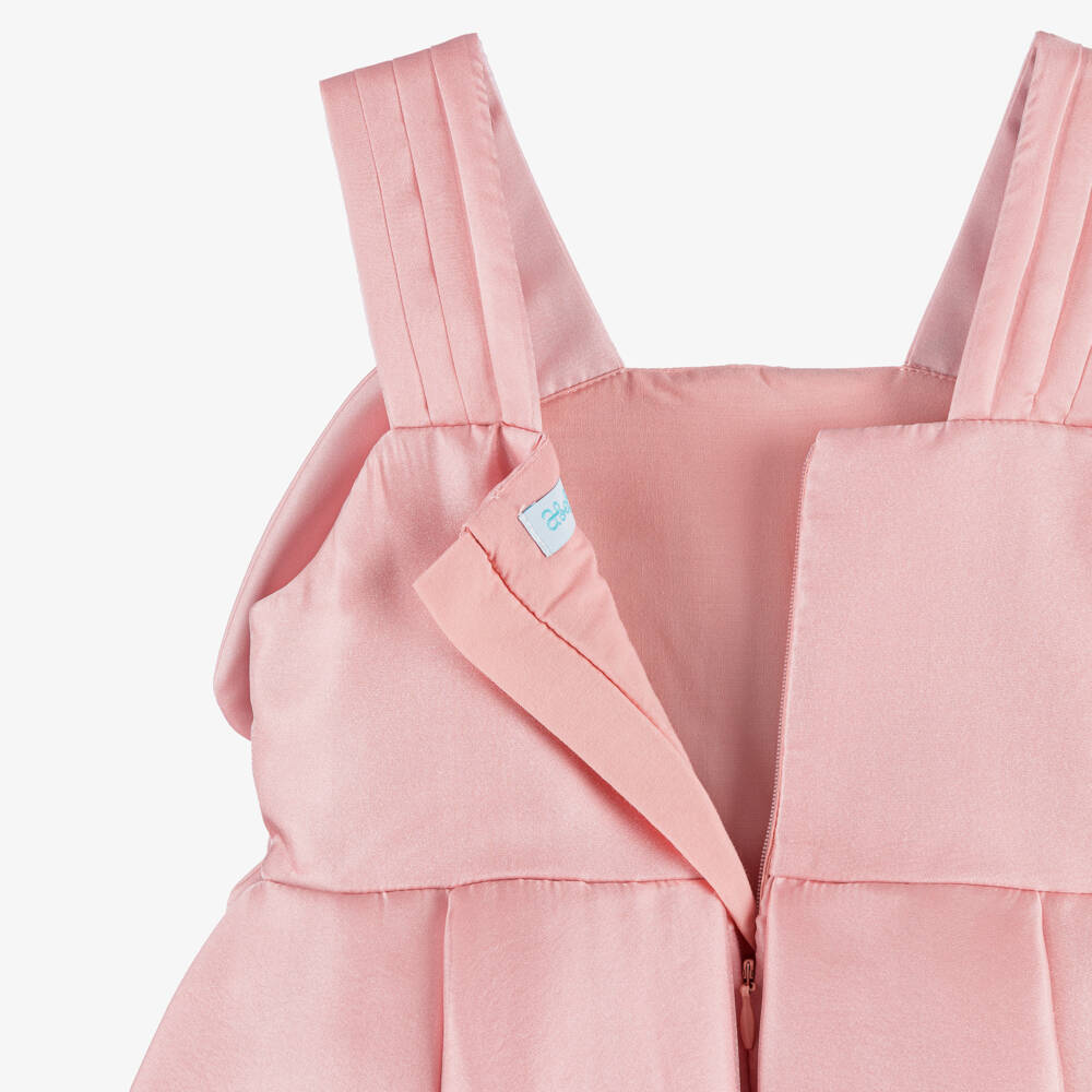 Abel & Lula-Pink Flower Satin Dress | Childrensalon Outlet