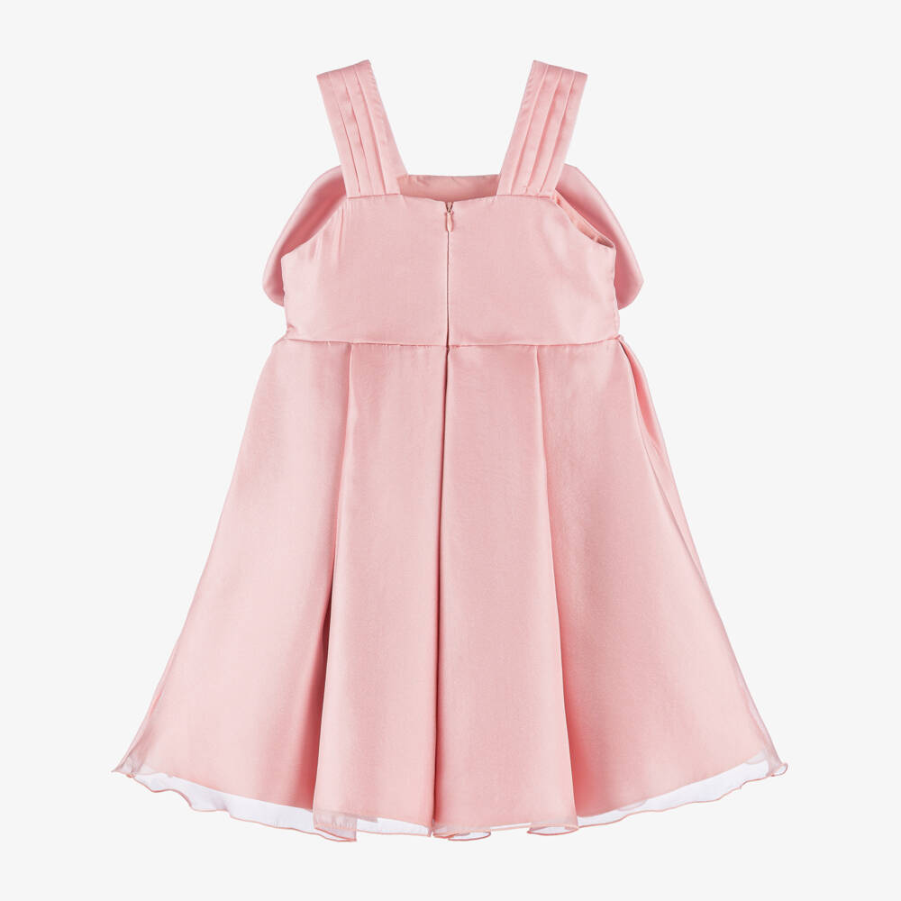 Abel & Lula-Pink Flower Satin Dress | Childrensalon Outlet