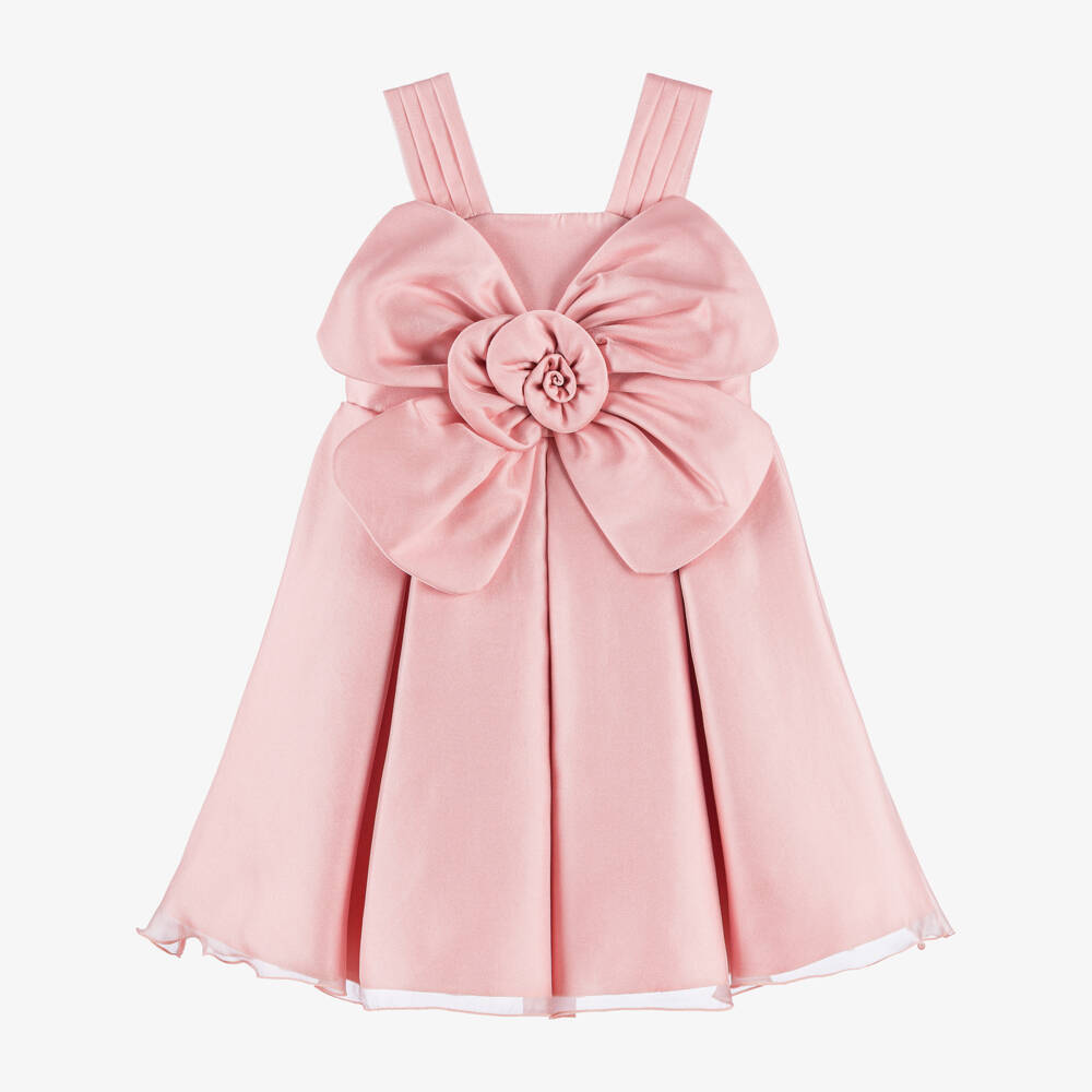 Abel & Lula-Pink Flower Satin Dress | Childrensalon Outlet