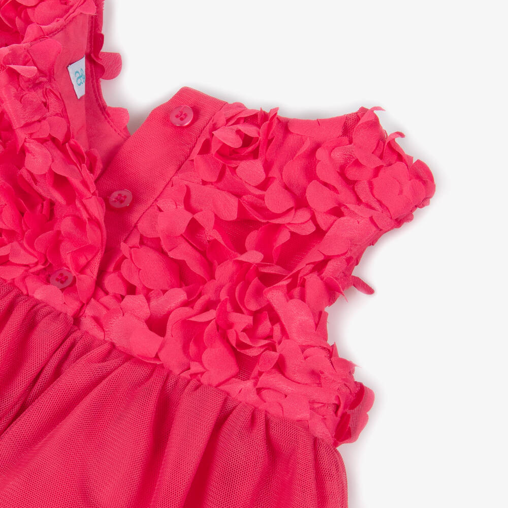 Abel & Lula-Pink Fuchsia Tulle Flower Dress | Childrensalon Outlet