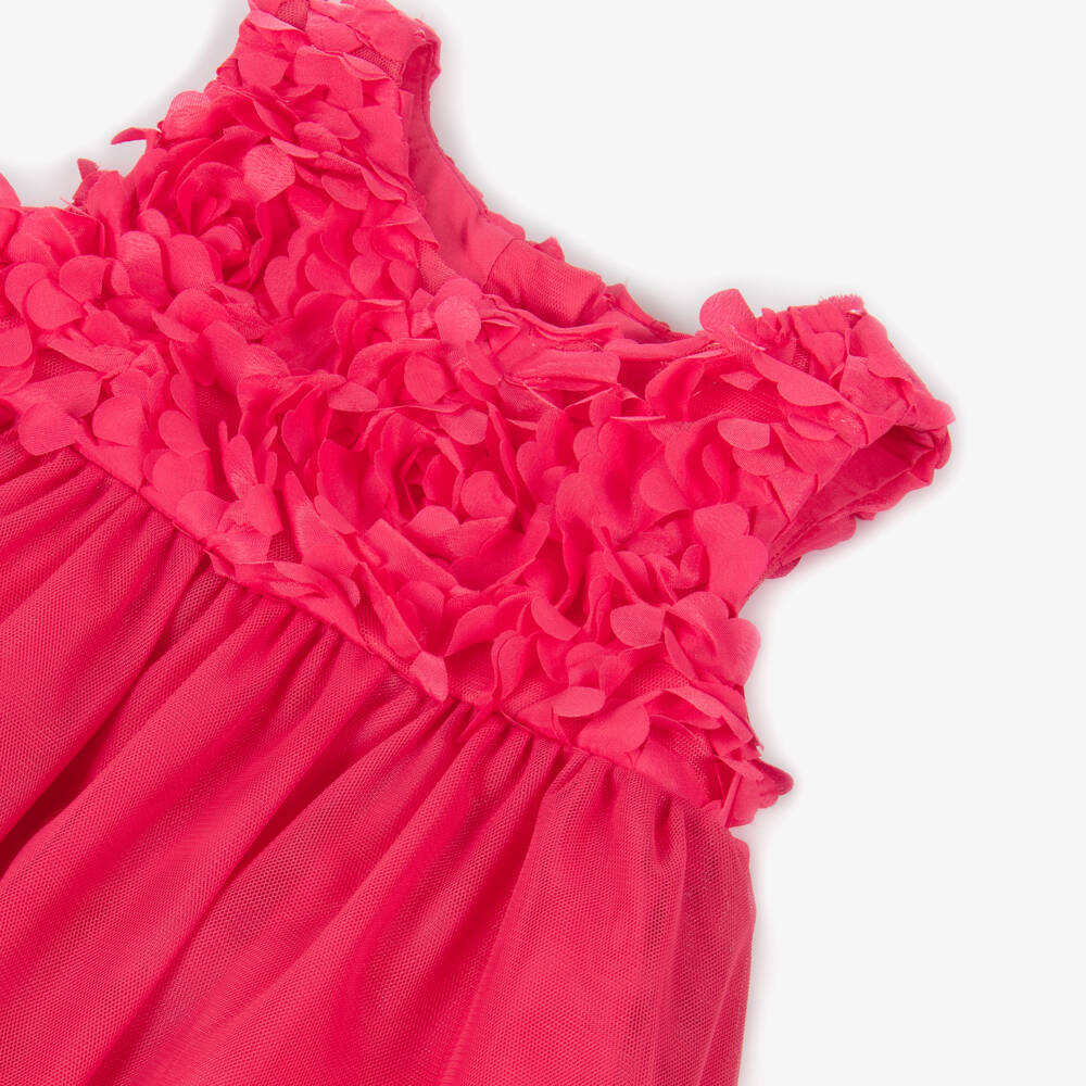 Abel & Lula-Pink Fuchsia Tulle Flower Dress | Childrensalon Outlet