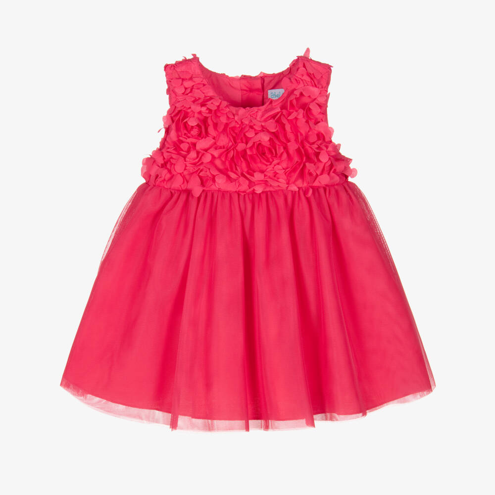 Abel & Lula-Pink Fuchsia Tulle Flower Dress | Childrensalon Outlet