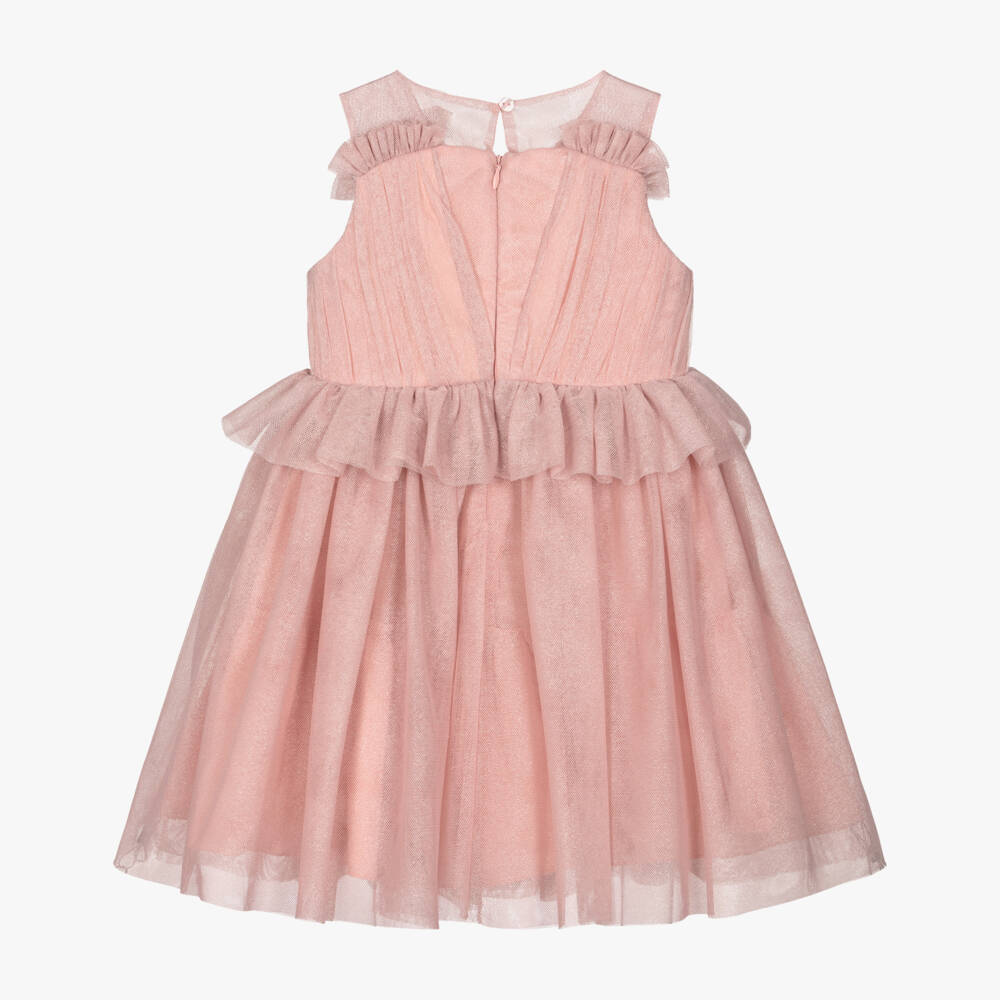 Abel & Lula-Pink Glitter Tulle Dress | Childrensalon Outlet