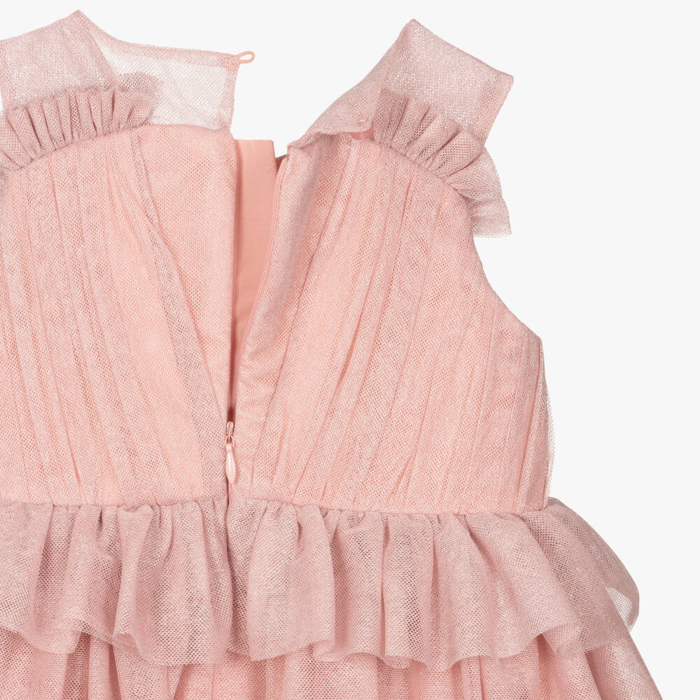Abel & Lula-Pink Glitter Tulle Dress | Childrensalon Outlet
