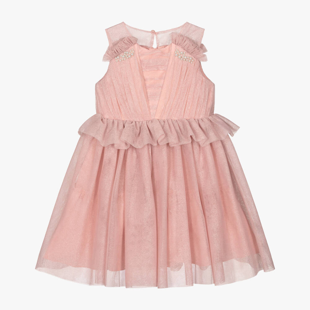 Abel & Lula-Pink Glitter Tulle Dress | Childrensalon Outlet