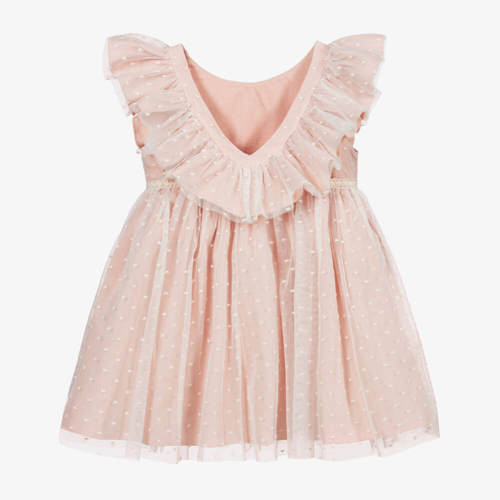 Abel & Lula-Pink & Ivory Tulle Dress | Childrensalon Outlet