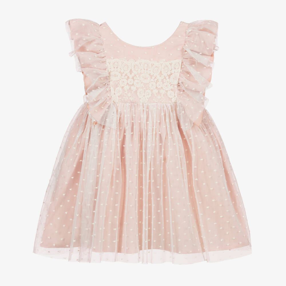 Abel & Lula-Pink & Ivory Tulle Dress | Childrensalon Outlet