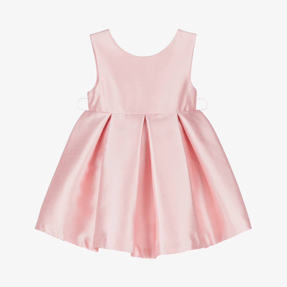 Abel & Lula-Pink Satin Rose Tulle Belt Dress | Childrensalon Outlet