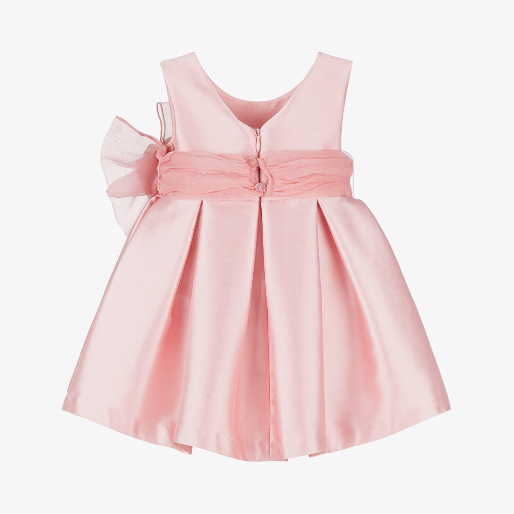 Abel & Lula-Pink Satin Rose Tulle Belt Dress | Childrensalon Outlet