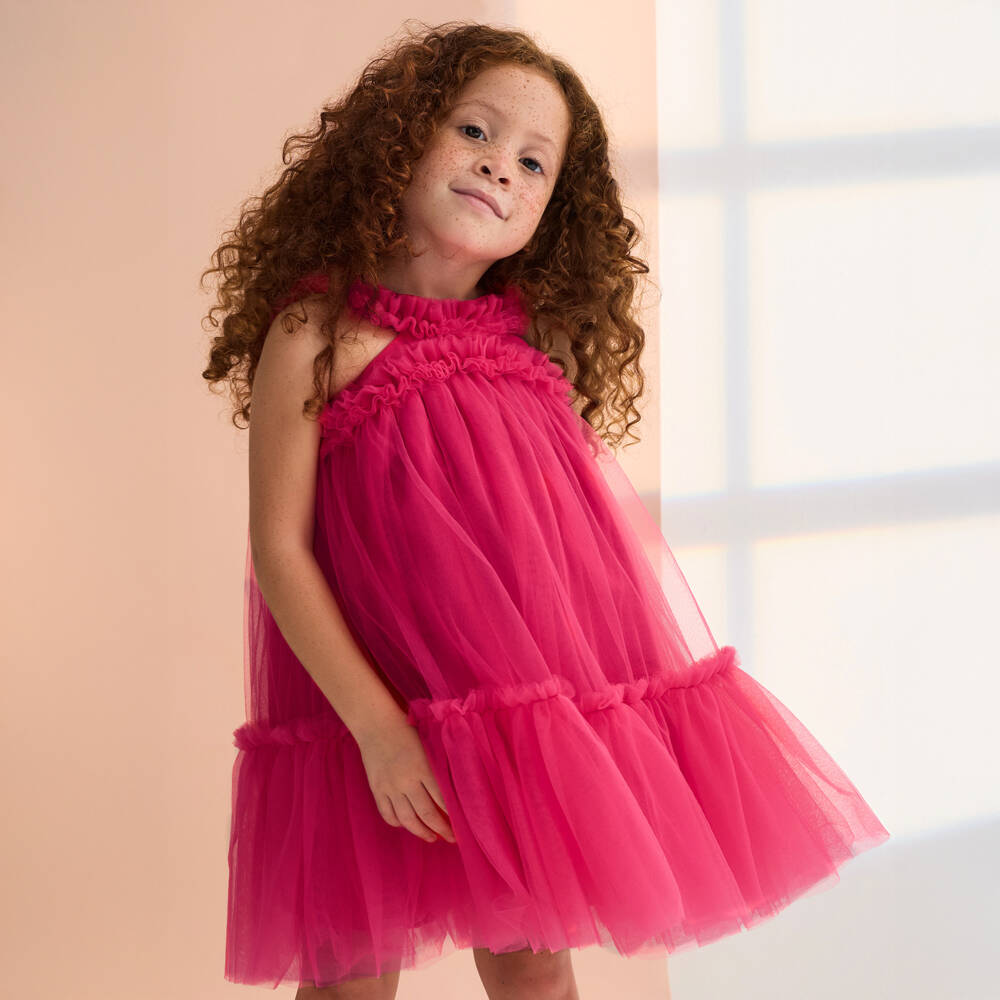 Abel & Lula-Pink Tulle Dress | Childrensalon Outlet
