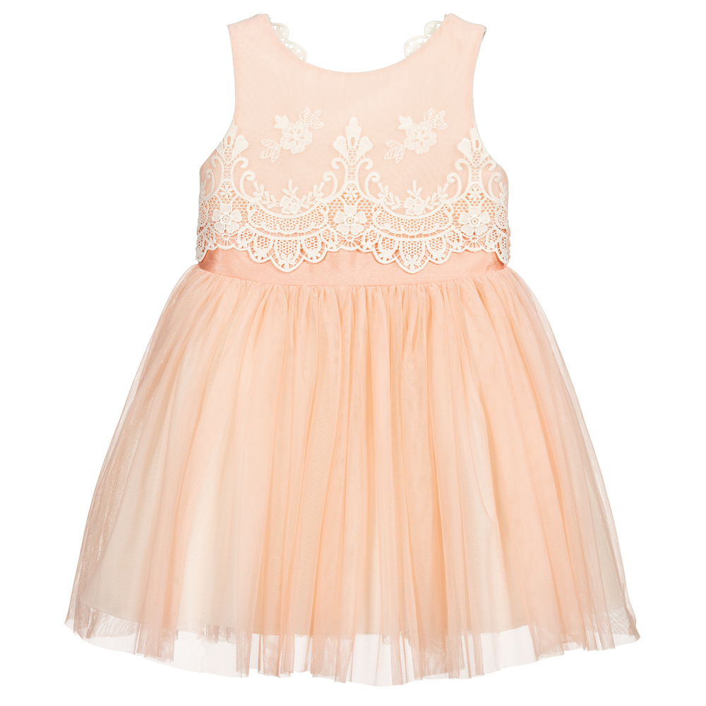 Abel & Lula - Robe rose en tulle à dentelle | Childrensalon