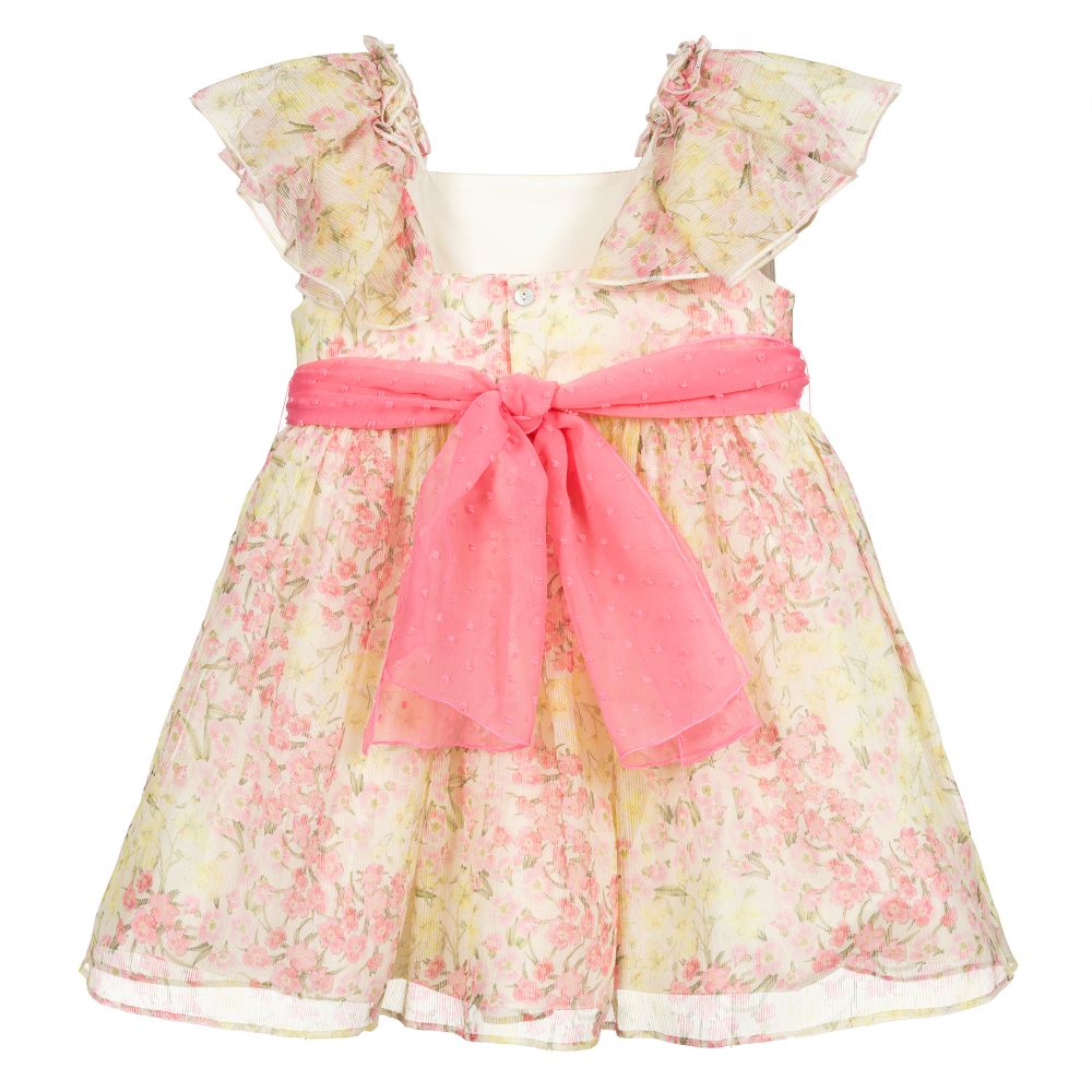 Abel & Lula-Pink & Yellow Chiffon Dress | Childrensalon Outlet