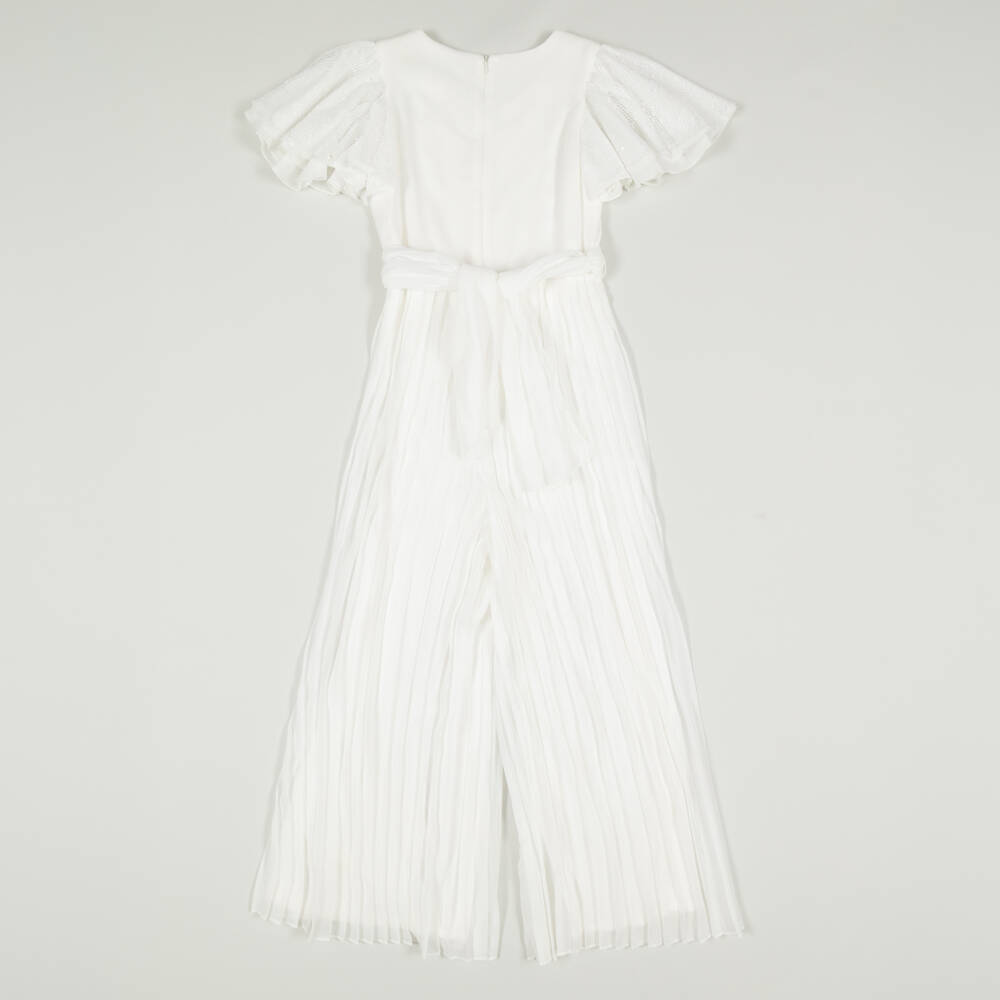 Abel & Lula-Preloved Girls White Palazzo Jumpsuit (12 years) | Childrensalon Outlet