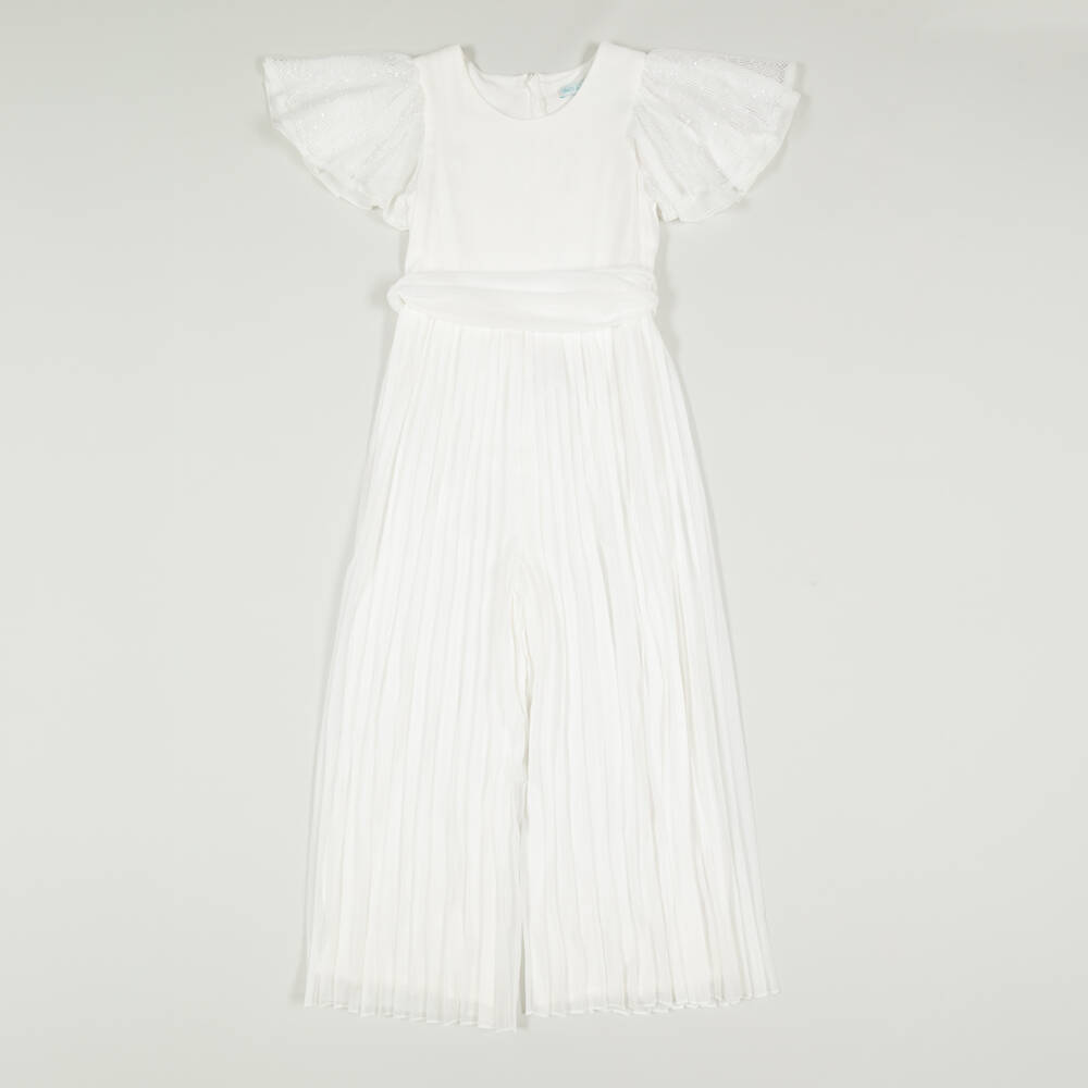 Abel & Lula-Preloved Girls White Palazzo Jumpsuit (12 years) | Childrensalon Outlet