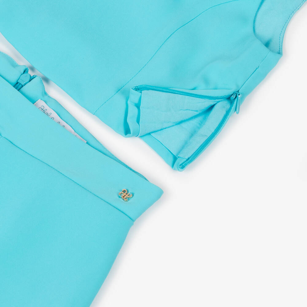 Abel & Lula-Костюм из крепа с оборками бирюзовый для девочек | Childrensalon Outlet