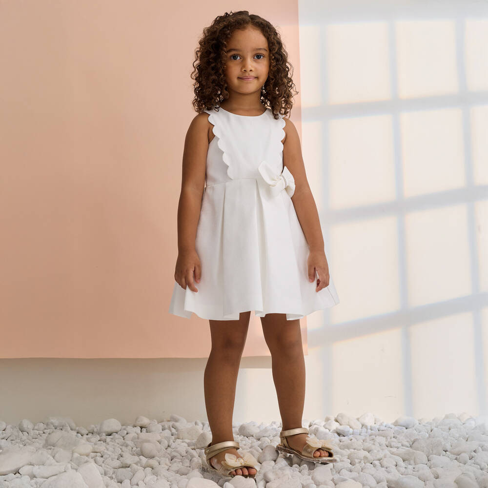 Abel & Lula-White Bow Dress | Childrensalon Outlet