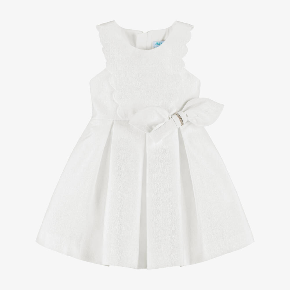 Abel & Lula-White Bow Dress | Childrensalon Outlet