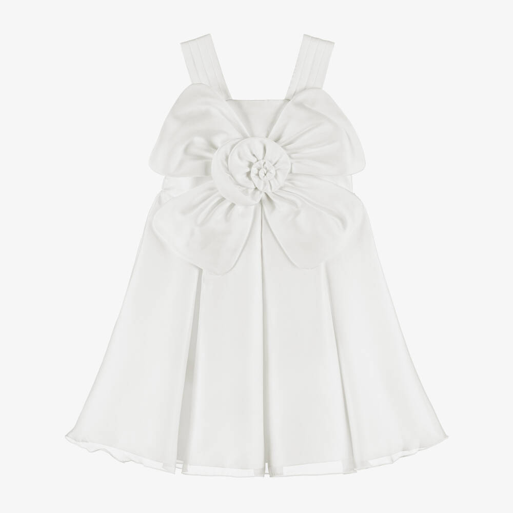 Abel & Lula-White Flower Satin Dress | Childrensalon Outlet