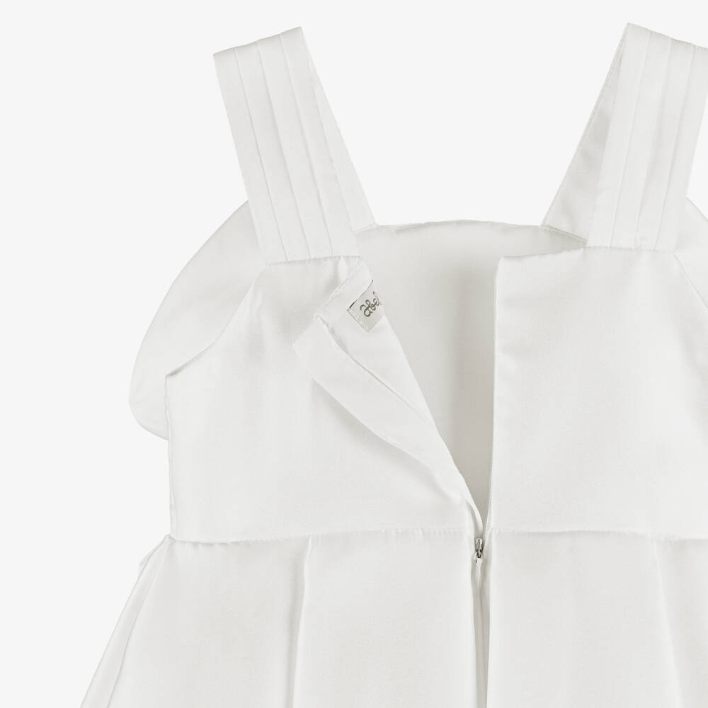 Abel & Lula-White Flower Satin Dress | Childrensalon Outlet