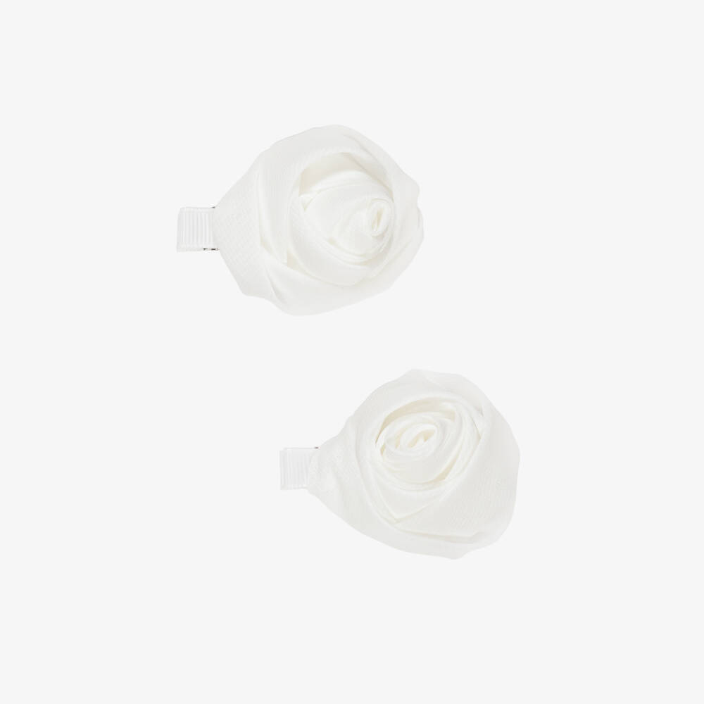 Abel & Lula-White Rose Hair Clips 2pk | Childrensalon Outlet