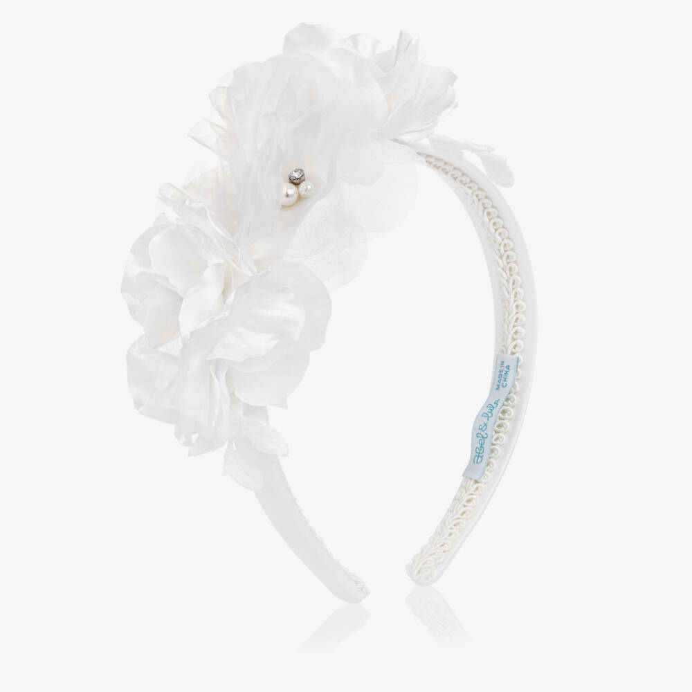 Abel & Lula-White Rose Hairband | Childrensalon Outlet