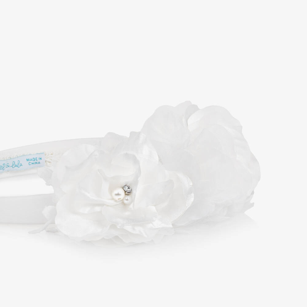 Abel & Lula-White Rose Hairband | Childrensalon Outlet