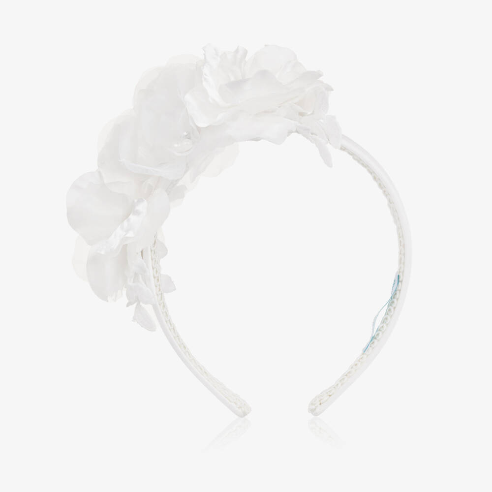 Abel & Lula-White Rose Hairband | Childrensalon Outlet