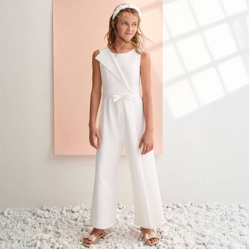 Abel & Lula-White Waistcoat Jumpsuit | Childrensalon Outlet