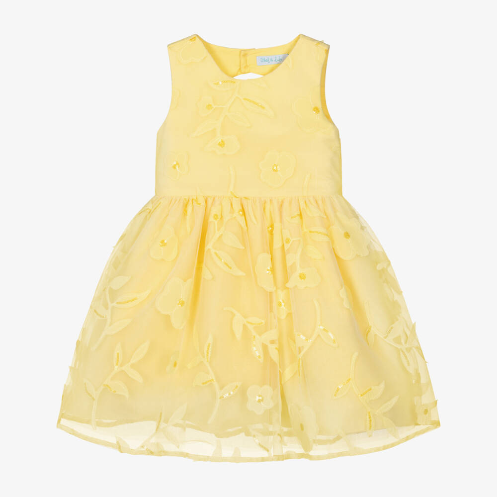 Abel & Lula-Yellow Floral Dress | Childrensalon Outlet