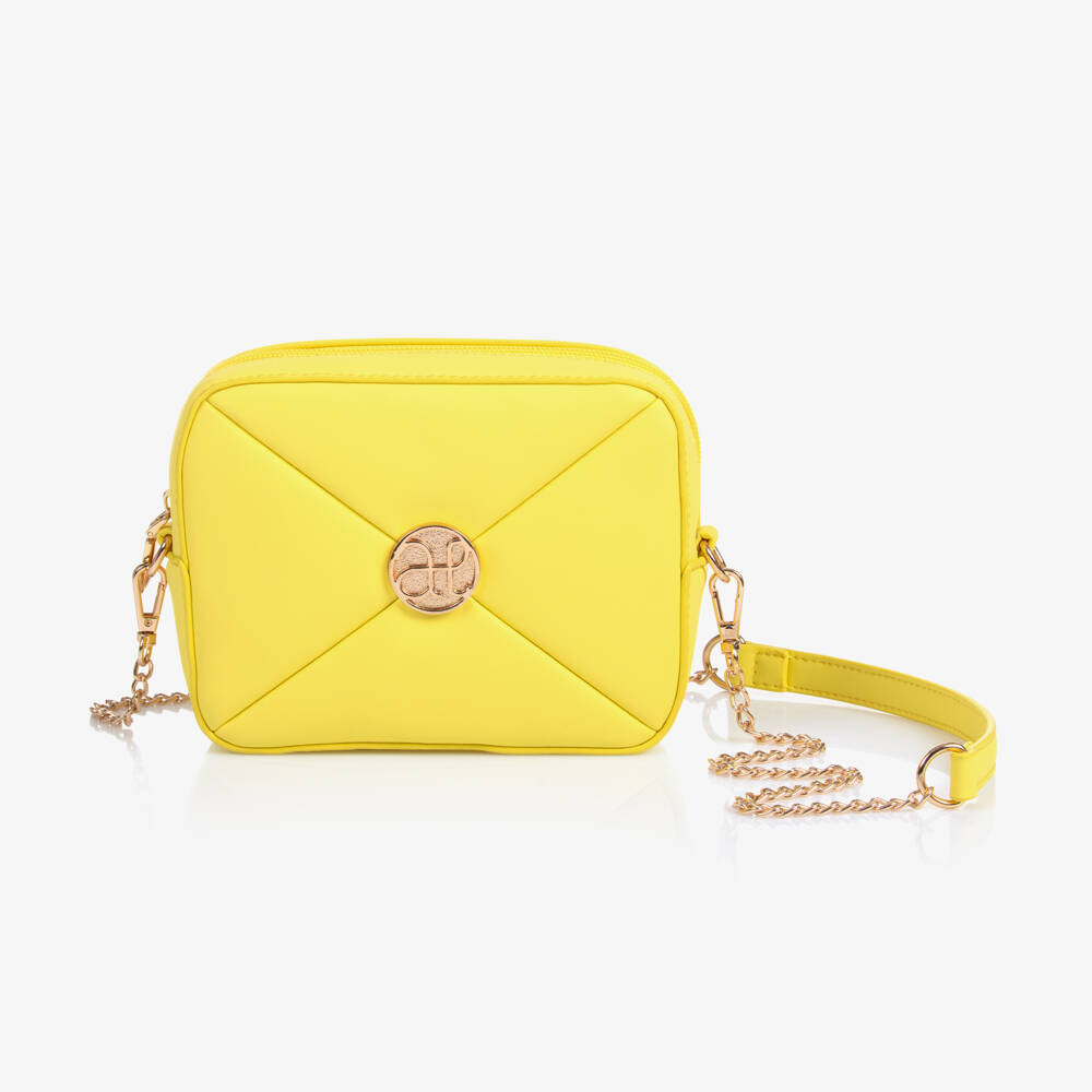 Abel & Lula-Yellow Quilted Faux Leather Bag (17cm) | Childrensalon Outlet