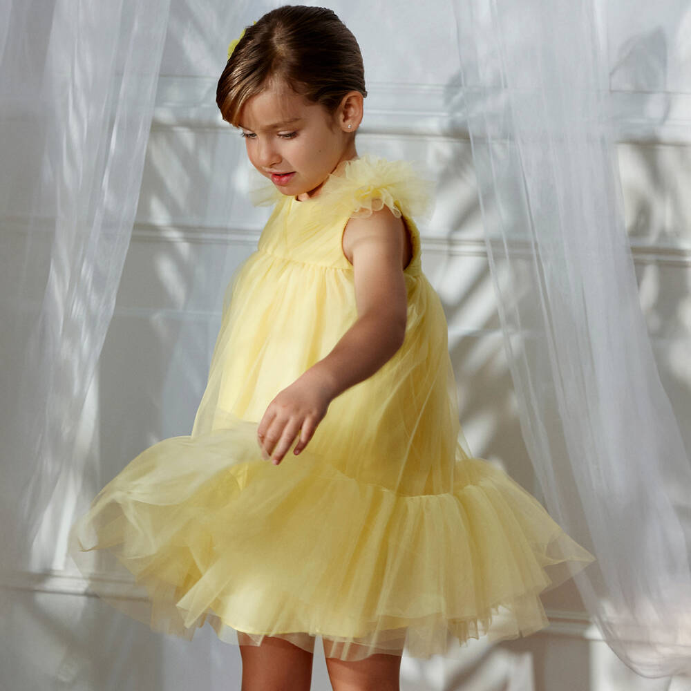 Abel & Lula-Yellow Tulle Dress | Childrensalon Outlet