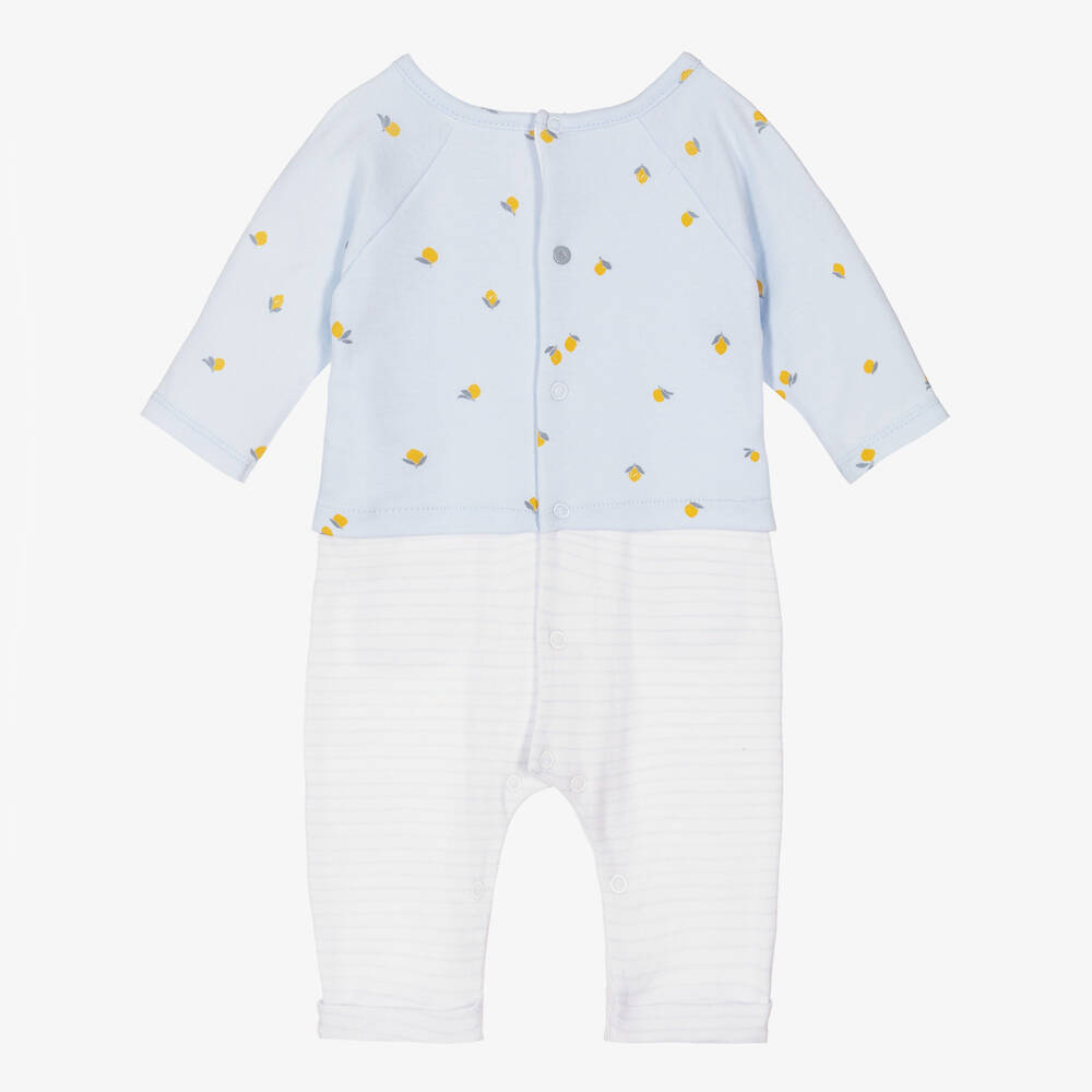 Absorba-أوفرول رومبر قطن عضوي لون أزرق للمواليد | Childrensalon Outlet