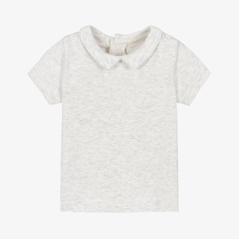 Absorba-Baby Boys Grey Marl Cotton T-Shirt | Childrensalon Outlet