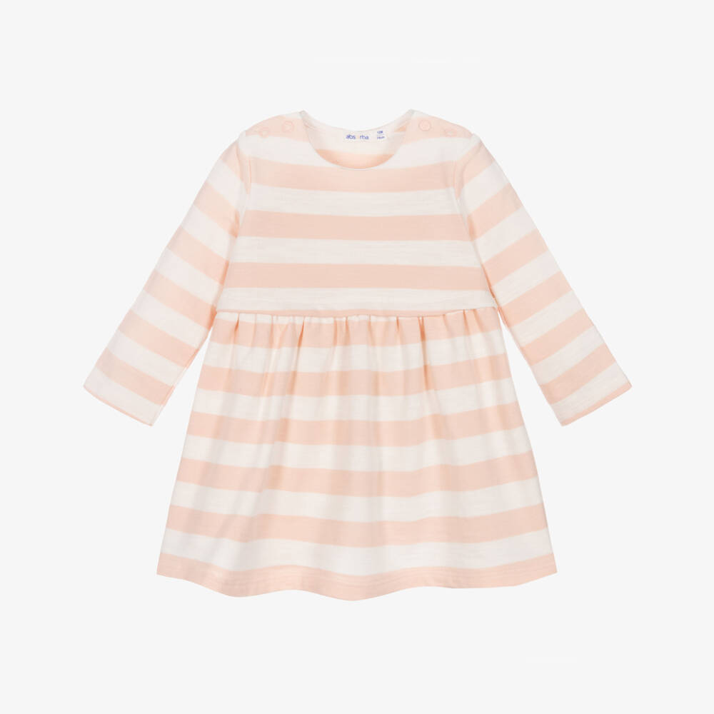 Absorba-Baby Girls Pink Cotton Striped Dress | Childrensalon Outlet