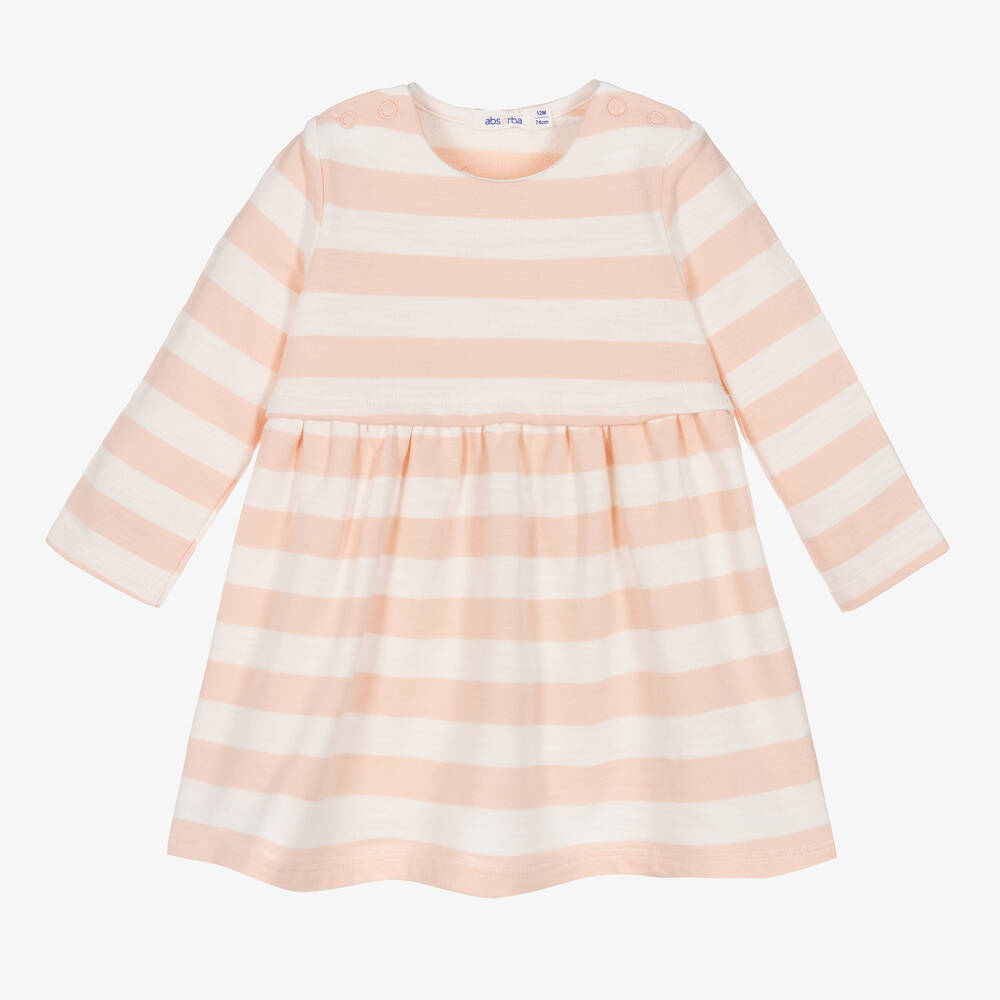 Absorba Robe rose rayee en coton bebe fille Childrensalon Outlet
