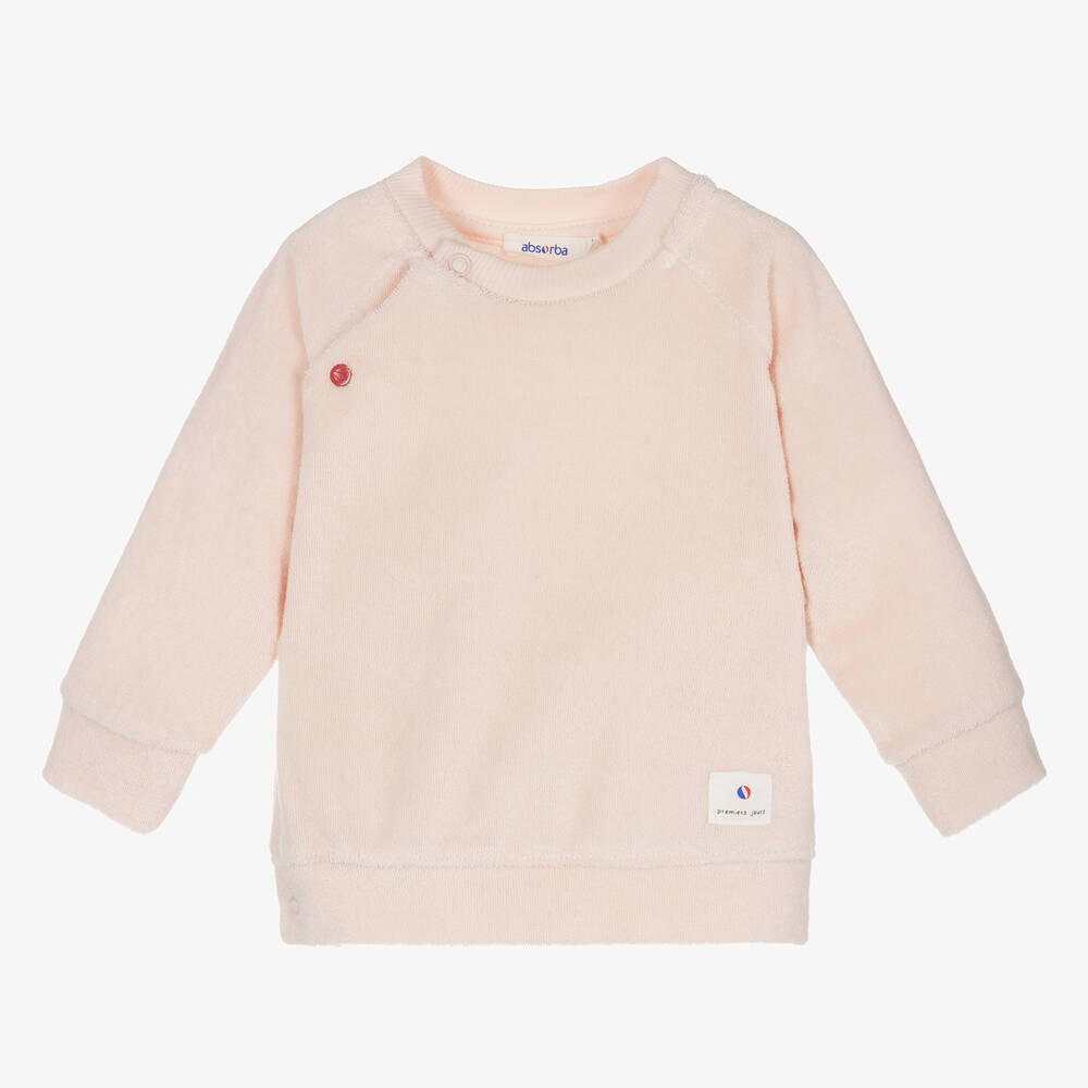 Absorba - Baby Girls Pink Terry Sweatshirt | Childrensalon