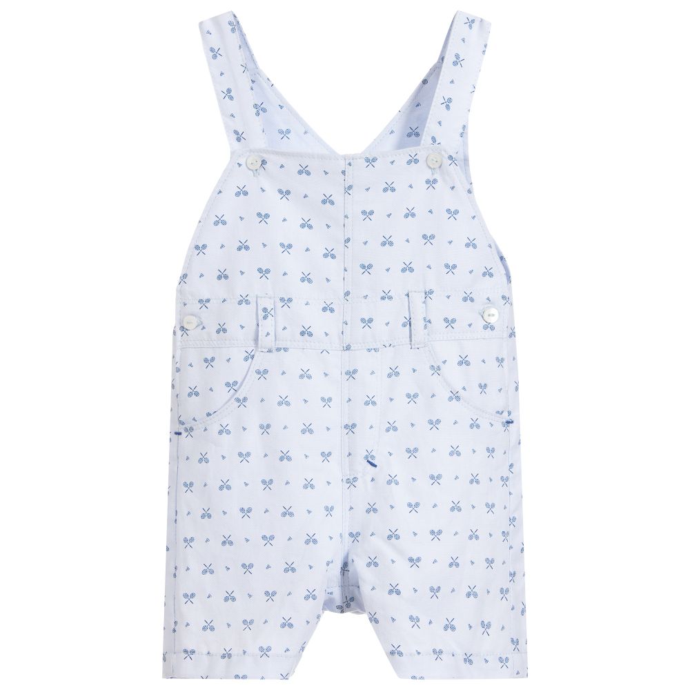 Absorba - Blue Cotton Racket Dungarees  | Childrensalon