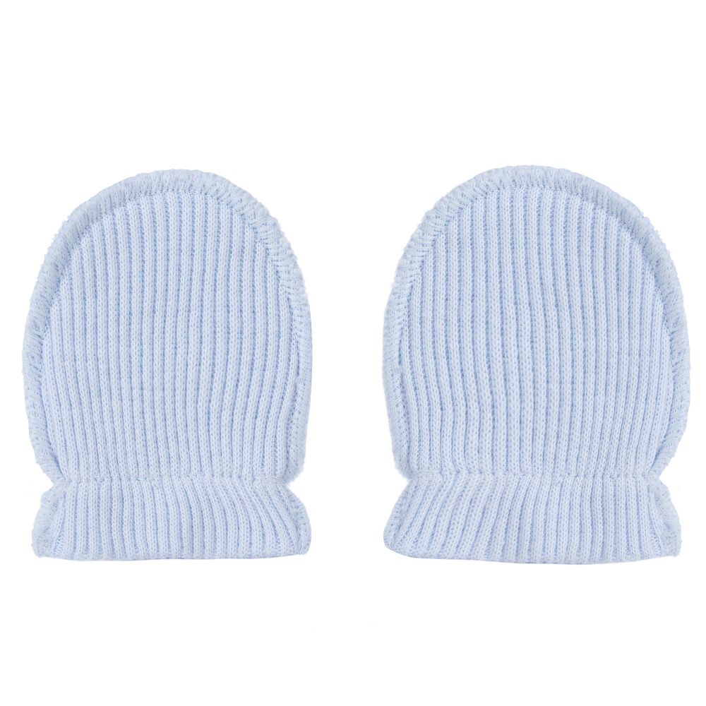 Absorba - Blue Cotton Scratch Mittens | Childrensalon