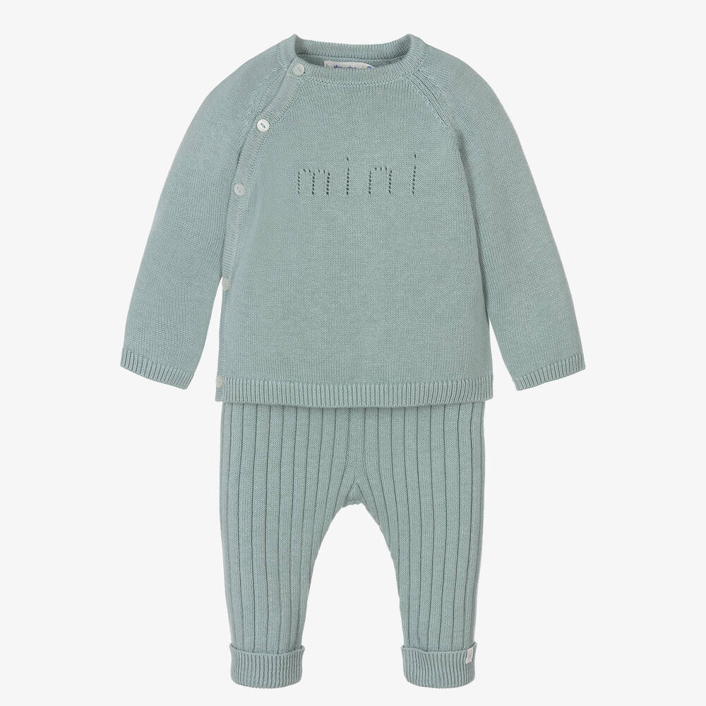 Absorba - Blue Knitted Baby Trouser Set | Childrensalon