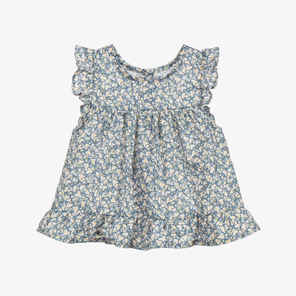 Absorba-Blue Liberty Print Blouse  | Childrensalon Outlet