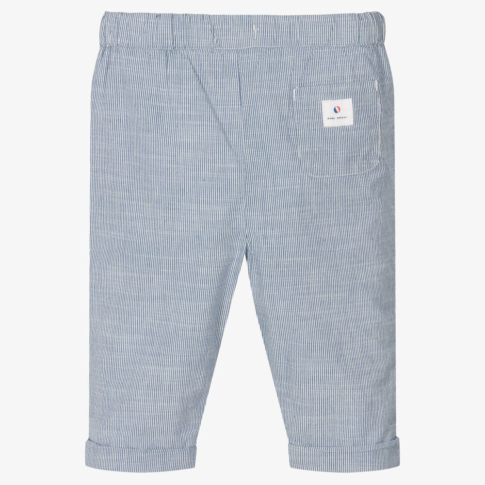 Absorba-Blue Organic Cotton Stripe Trousers | Childrensalon Outlet