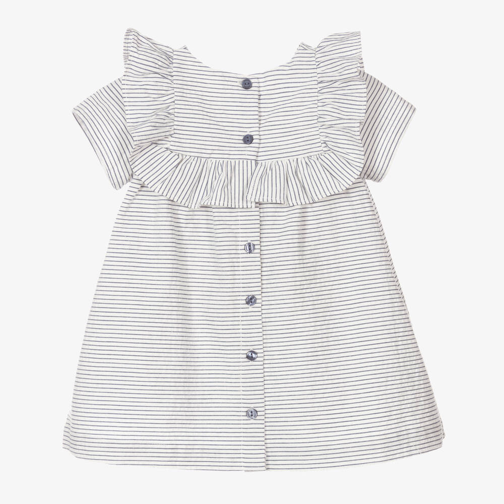 Blue and white shop striped baby dress