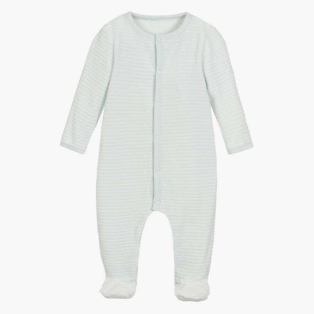 Absorba - Blue Velour Babygrow | Childrensalon