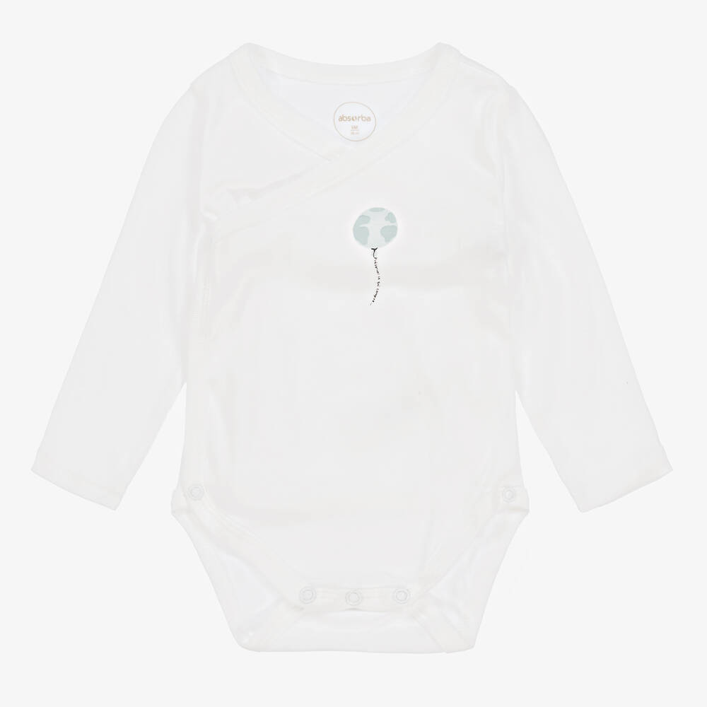 Absorba-تبان قطن عضوي لون أبيض وأزرق للأطفال (عدد 3) | Childrensalon Outlet