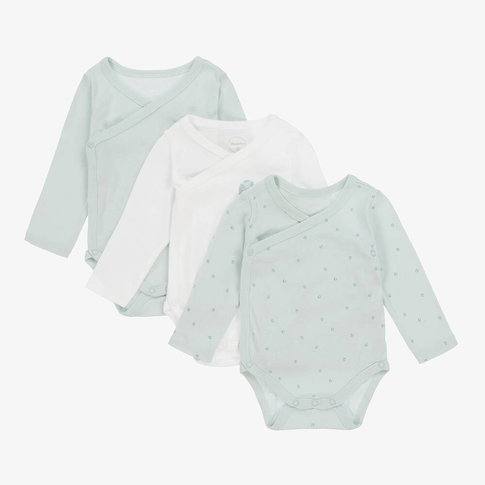 Absorba - Lot de 3 bodies coton bleu et blanc | Childrensalon