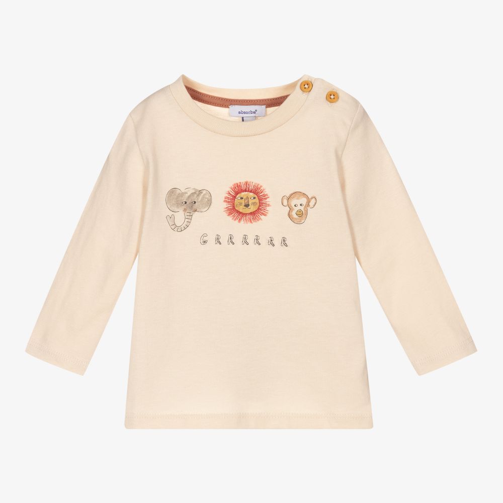 Absorba-توب أطفال ولادي قطن لون بيج باهت | Childrensalon Outlet
