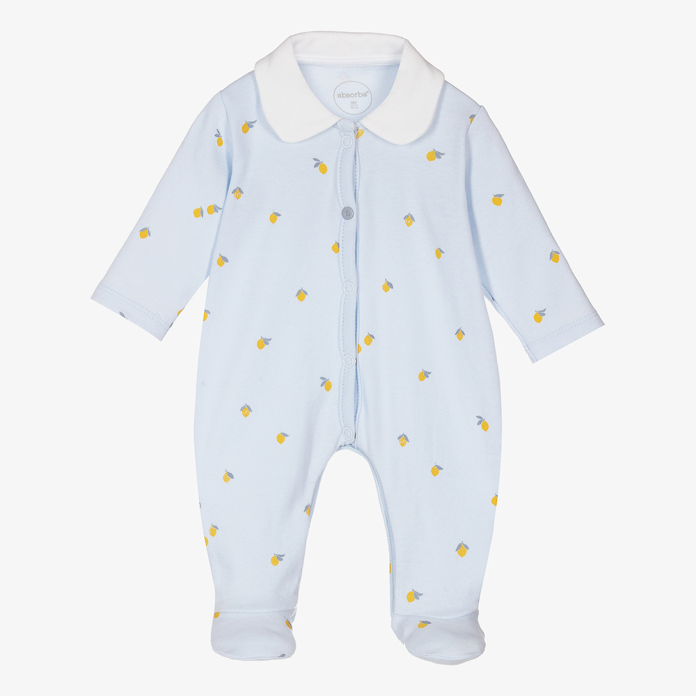 Absorba - Boys Blue Cotton Babygrow | Childrensalon